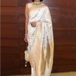 How To Style Gold And White Silk Sarees- The Celeb Way