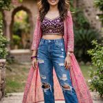 Wear cape and denim in desi style
