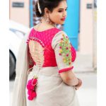 Back neckline for saree blouse with doori's-Threads-WeRIndia