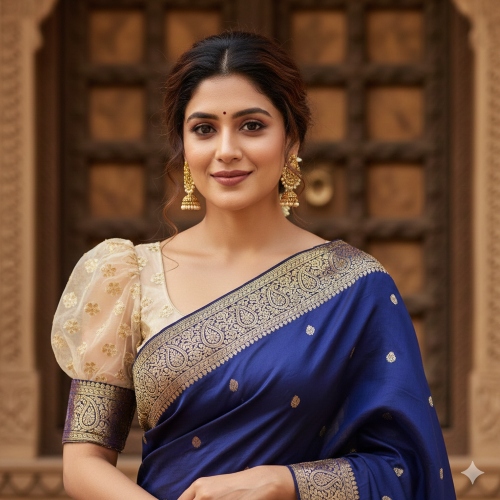 Embroidered puff sleeve design for blouse