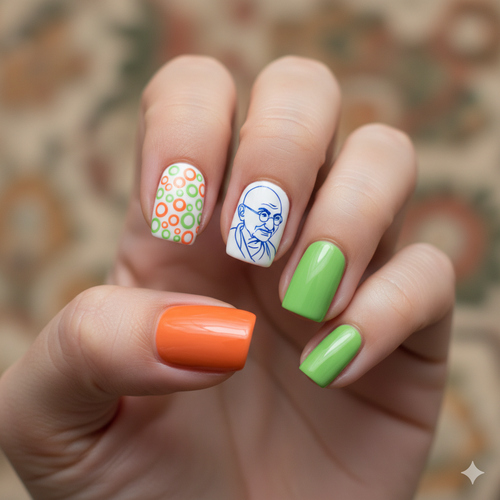 Nail art designs for Independence day celebrations