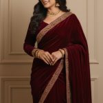 4 Ways To Look Chic While Wearing A Velvet Saree In Winters How to wear a plain velvet saree Threads WeRIndia