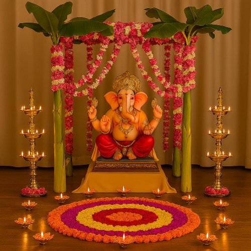 Ganpati utsav backdrop ideas Threads WeRIndia