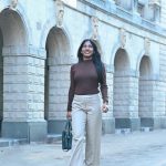Office wear top and straight pants