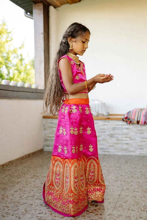 simple lehenga for temple visit