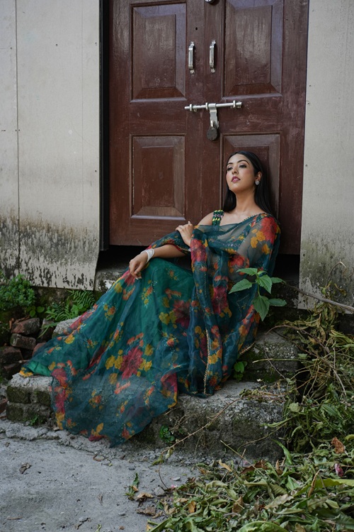 jade green georgette