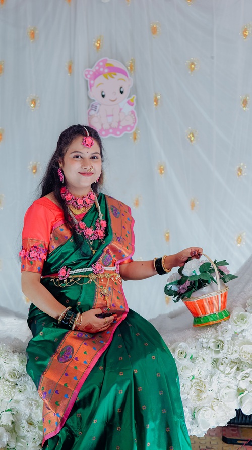 baby shower look in saree